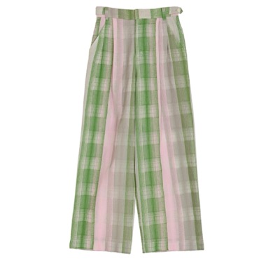 Ameri（アメリ）　CHECK EMBROIDERY STRAIGHT PANTS