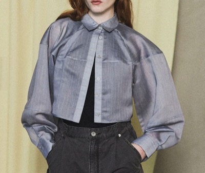 MAISON SPECIAL（メゾンスペシャル）　Balloon Sheer Material Short Length Shirt