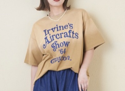 CUBE SUGAR（キューブシュガー）　21/-天竺スプレー加工ロゴプリントTシャツ