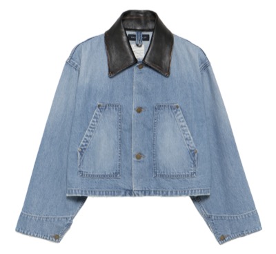 MADISONBLUE（マディソンブルー）　CROPPED TRUCKER JK DENIM w/LEATHER