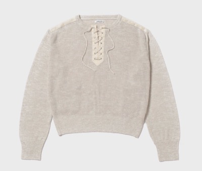 FUMIKA_UCHIDA（フミカ ウチダ）　KNITTED LINEN LACE-UP LONG SLEEVE