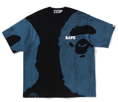A BATHING APE（アベイシングエイプ）　WATER PRINT APE HEAD RELAXED FIT TEE