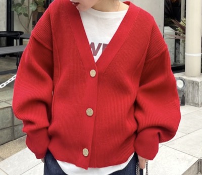 CIAOPANIC TYPY（チャオパニックティピー）　パッチワーク金ボタンVネックカーディガン