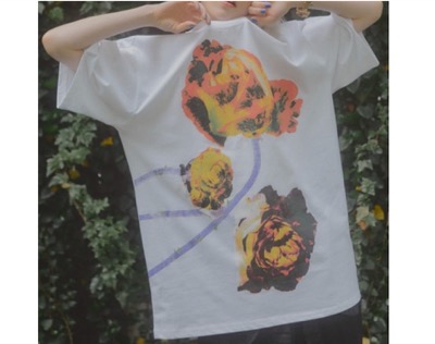 manana suerte（マニャーナスエルテ）　フラワープリントオーバーサイズTシャツ