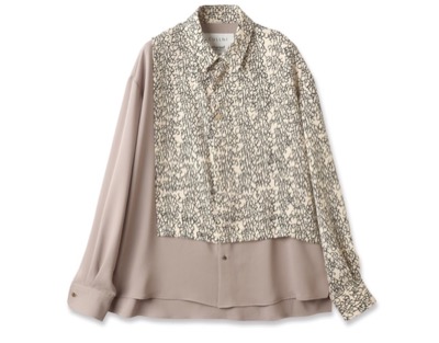 CULLNI（クルニ）　CHAOS Pattern Asymmetrical Layered Shirt