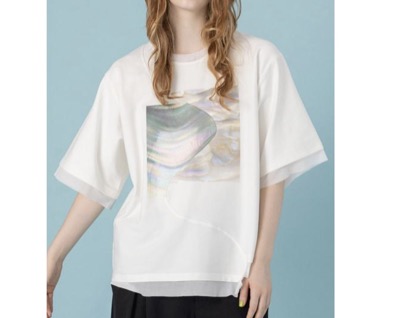 AULA AILA（アウラアイラ）　シェルプリントTシャツ