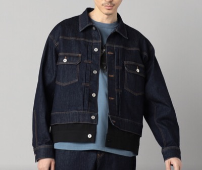 β MEN（ベータメン）　レイヤード デニムブルゾン