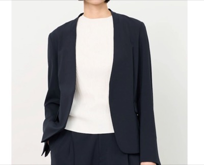 SOEJU（ソージュ）　エアリーストレッチノーカラージャケット