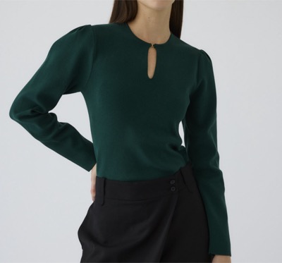 RIM.ARK（リムアーク）　Hook slim knit tops