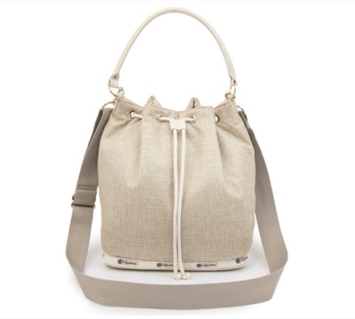 LeSportsac（レスポートサック）　MED DRAWSTRING BAGエクリュムーンラフィア