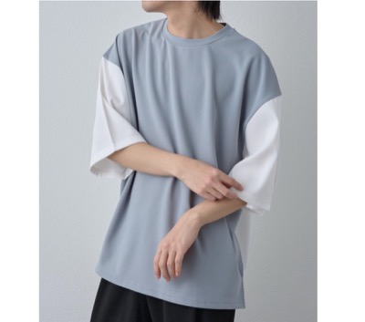 COLONY 2139（コロニートゥーワンスリーナイン）　ジョーゼットフハク切替半袖Tシャツ
