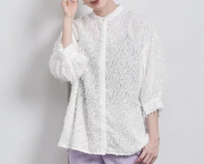 UNITED ARROWS（ユナイテッドアローズ）　7SL フリンジ カットジャカード ブラウス