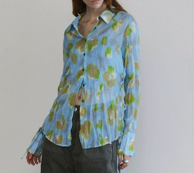 MAISON SPECIAL（メゾン スペシャル）　Floral Pattern Pleated Shirt