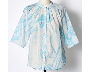 RUMCHE（ラム・シェ）　Marble Grace Sheer Blouse