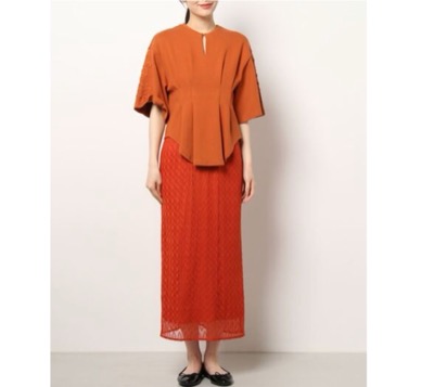 CLANE（クラネ）　CORD EMBROIDERY LACE DOCKING ONE PIECE