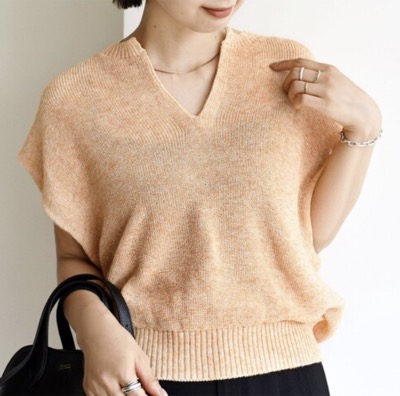 SHIPS（シップス）　ポリエステル 麻 スキッパー プルオーバー