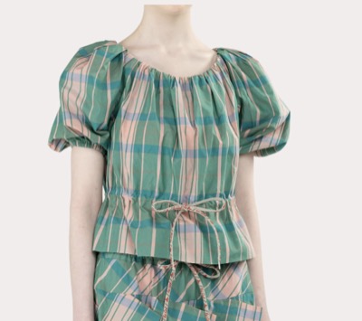 Vivienne Westwood（ヴィヴィアン・ウエストウッド）　コットンシルクタータンチェックトップ
