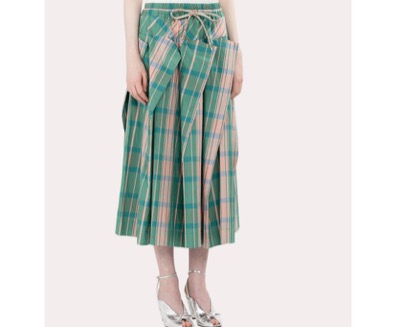 Vivienne Westwood（ヴィヴィアン・ウエストウッド）　タータンチェック ウエストギャザーモッズスカート