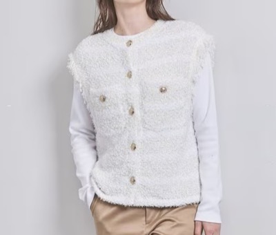 UNITED ARROWS（ユナイテッドアローズ）　ボーダー ミックスツイード ニットベスト