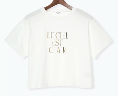 Te chichi TERRASSE（テチチテラス）　箔プリントクロップドTシャツ