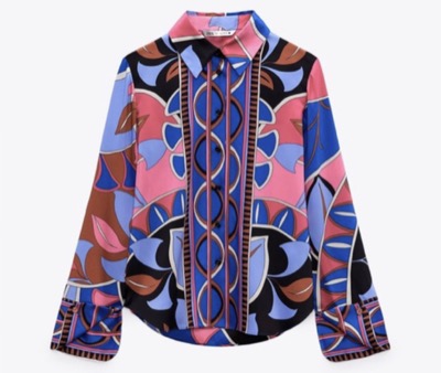 ZARA（ザラ）　Flowy Printed Shirt ブラウス