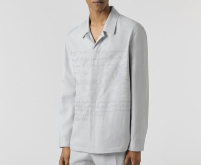 BERLUTI（ベルルッティ）　'Embroidered Scritto' overshirt Gray