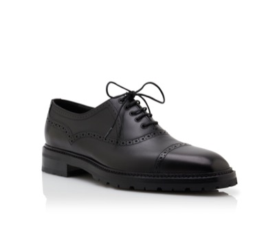 Manolo Blahnik（マノロブラニク）　NORTON ブラックカーフレザーレースアップシューズ