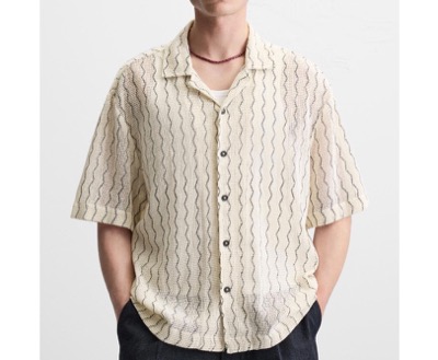 ZARA（ザラ）　オープンワーク構造シャツ