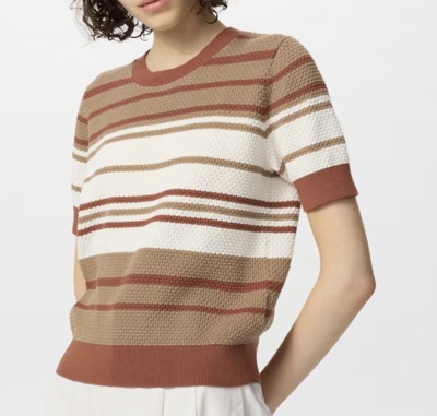UNIQLO and COMPTOIR DES COTONNIERS　コットンポップコーンクルーセーター半袖