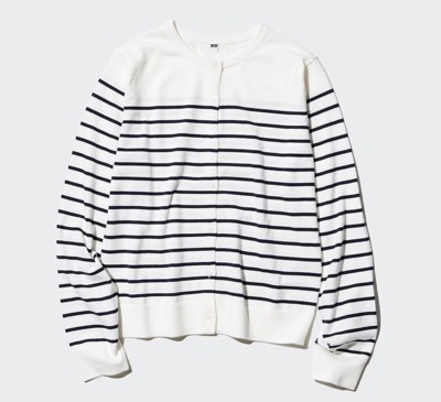 UNIQLO（ユニクロ）　カットボーダークルーネックカーディガン
