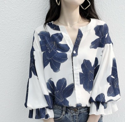Gakivit　花柄シフォン ブラウス