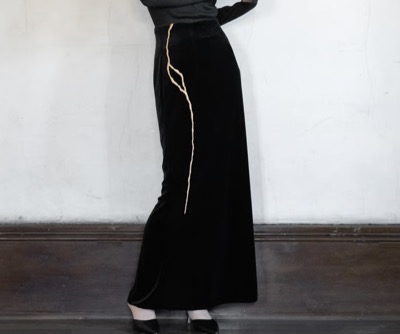 iCONOLOGY（イコノロジー）　velour pencil skirt【金継ぎ】