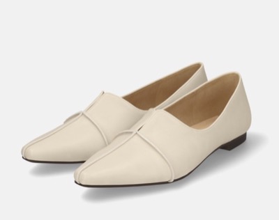 MAMIAN(マミアン) スクエアトゥ カットオフシーム スリットデザイン フラットシューズ