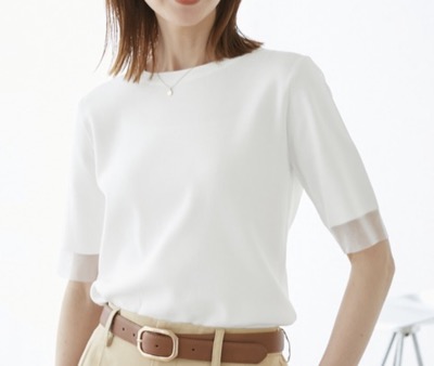 ROPE' PICNIC(ロペピクニック) 八方映えニット ハーフスリーブサマーニット