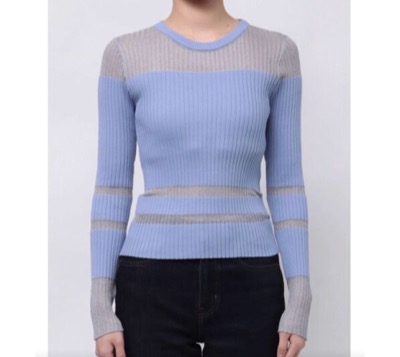 MURUA(ムルーア) シアーミックスリブニット