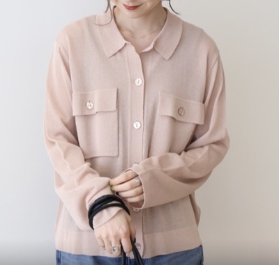 AMERICAN HOLIC（アメリカンホリック）　シアー襟付きカーディガン