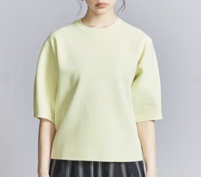 BEAUTY&YOUTH（ビューティ&ユース）　ミラノリブ カーブスリーブ ニットプルオーバー