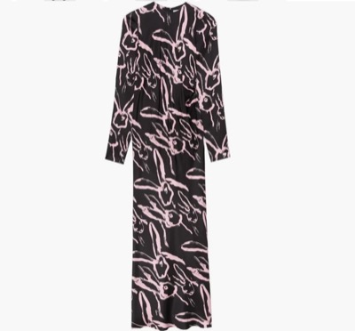 MSGM(エムエスジーエム) ウサギ柄ロングスリーブドレス