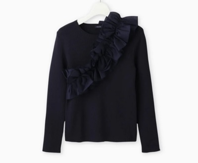 BEATRICE（ベアトリス）　ニット×シフォンオーガンジートップス