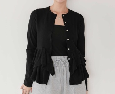titivate（ティティベイト）　フリルヘムニットカーディガン