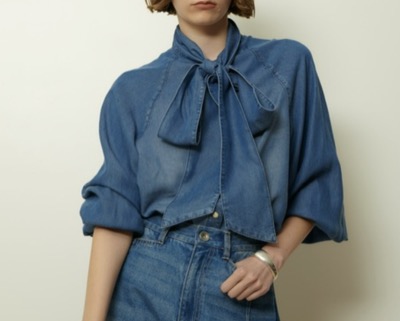 allureville（アルアバイル）　デニムボウブラウス