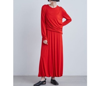 MIESROHE（ミースロエ）　レイヤードドレープカットOP