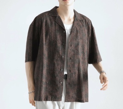 RAGEBLUE(レイジブルー) オープンカラー/ダマスク柄シャツ