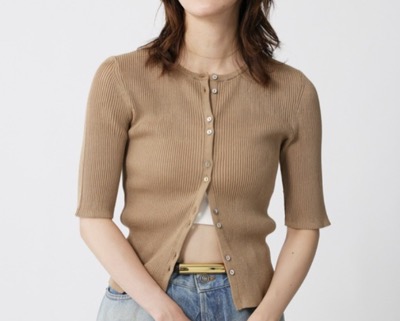 BABYLONE（バビロン）　シャイニー5分袖カーディガン