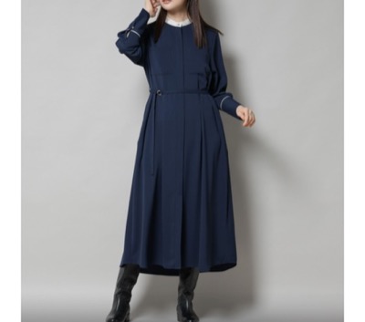 NANO universe（ナノ・ユニバース）　スタンドバイカラーベルト付きワンピース