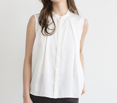 LOUNIE（ルーニィ）　タックデザインノースリーブブラウス