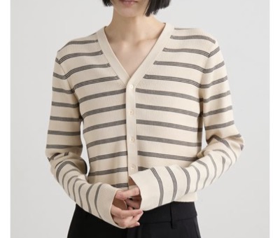 MIESROHE（ミースロエ）　オーガニックRIBショートニットカーデ