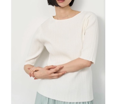 SOÉJU（ソージュ）　ランダムリブ5分袖ニット