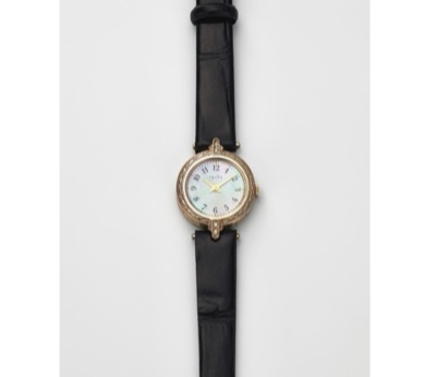 agete（アガット）　ラウンドフェイス革ベルトウォッチ