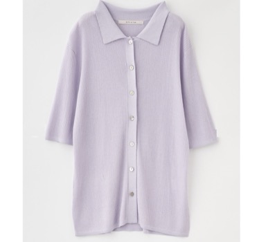 Stola.(ストラ) 衿付きシアーリブニットプルオーバー